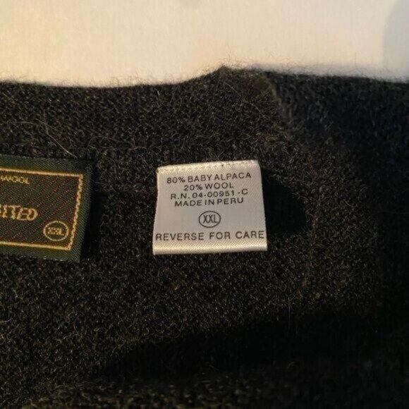 Peru‎ Unlimited Alpaca Wool Sweater Vest XXL Old Money Preppy Grandpa Luxe Grey - Picture 7 of 9